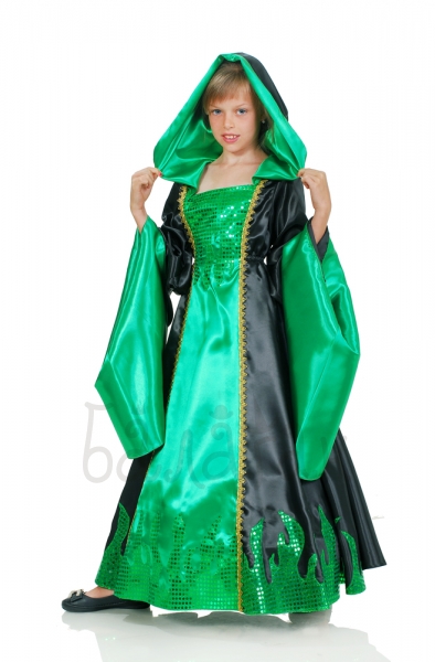 Kids Girls Forest witch Halloween Costume Magic Sorceress 