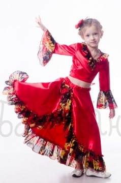 Gipsy girl red costume party dress for little girl