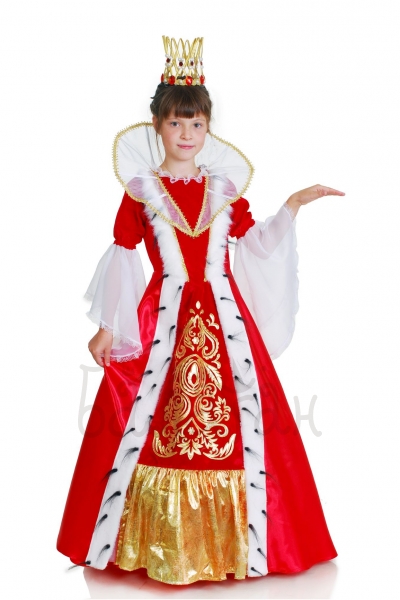 Queen of France child's costume for little girls with crown 