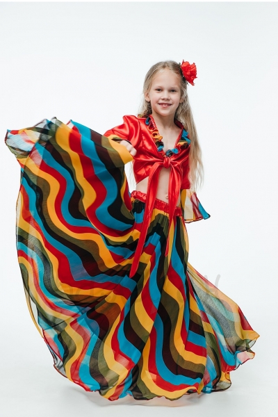 Gipsy costume for little girl Broad skirt party dress