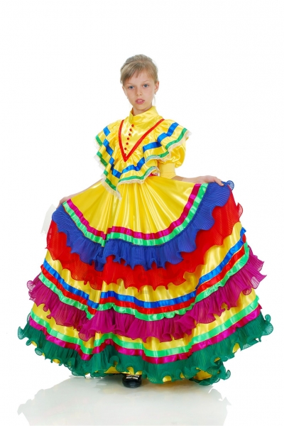 Mexican girl Senorita costume with Dress