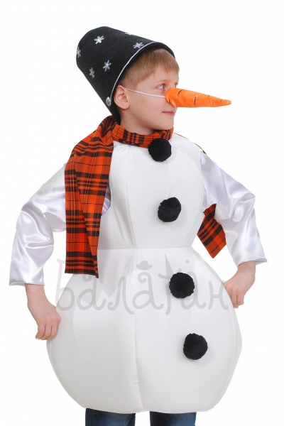 Little snowman with carrot winter collection costume for little boy