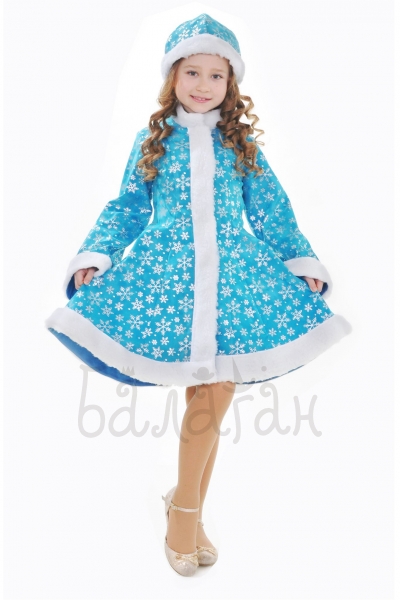 Snow Maiden costume for little girl with snowflakes