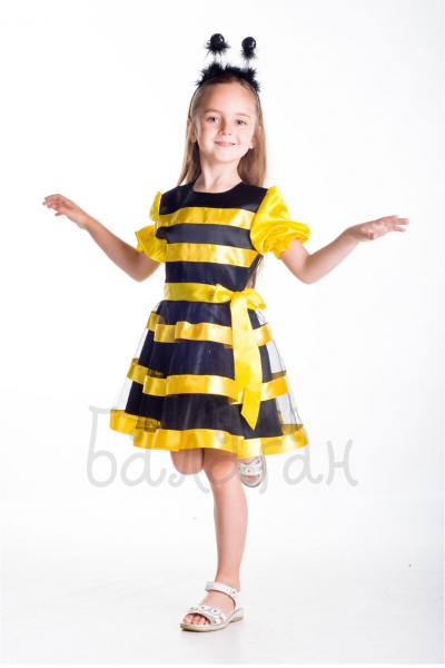 Honeybee costume for little girl yellow black kids dress 