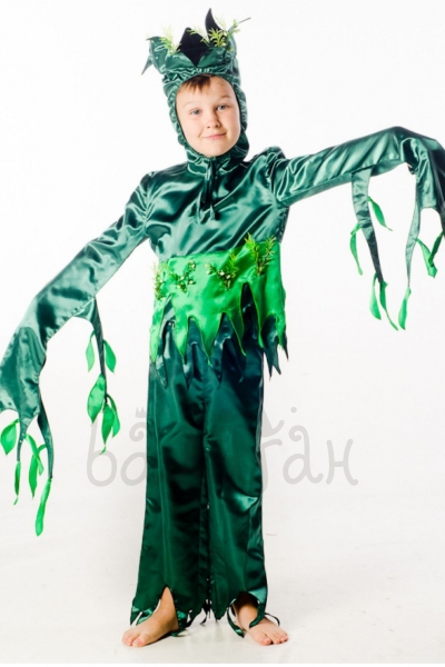 Funny green plant costume for a little boy 