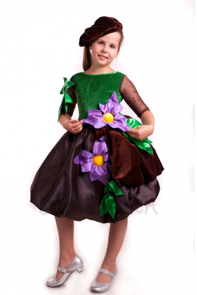 Potato costume for little girl dress with flowers