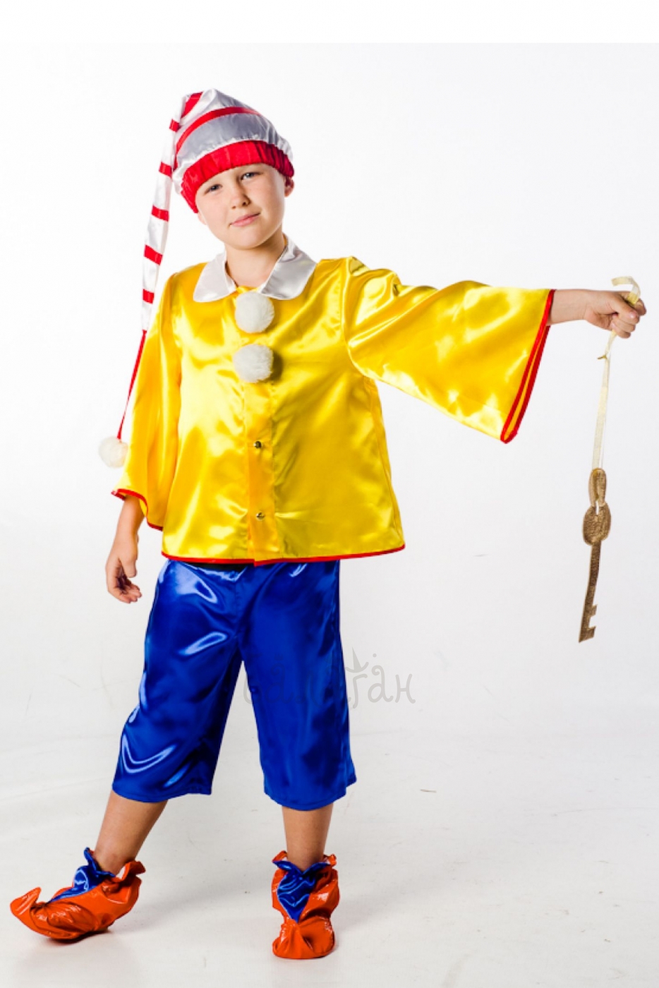 Russian Pinocchio Buratino Malvina Kids costume for little boy with key 