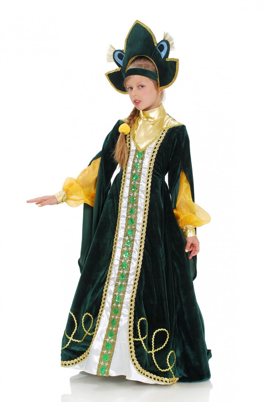 Princess Frog Little Girl Green costume with hat