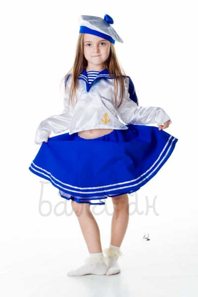 Sailor girl striped dress kids costume for little girl