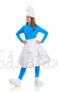 Smurfetta Cartoon Smurfs costume for woman with skirt 