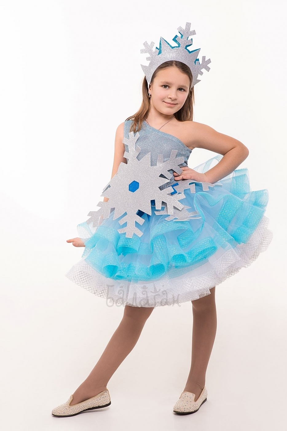 Kids snowflake princess costume for little girl 