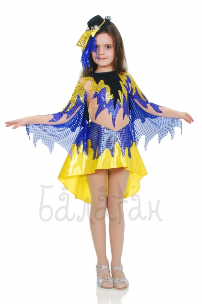 Bluebird little girl costume dress with hat