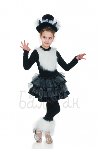 Black cat child's costume for girls