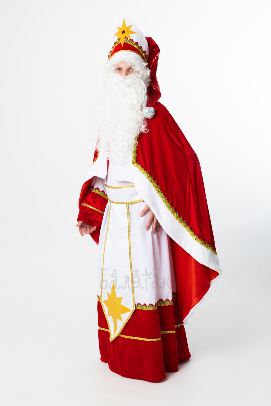 Костюм Святого Миколая червоний з мішком