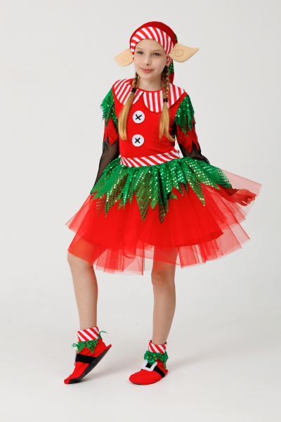 Костюм новорічного ельфа для дівчинки