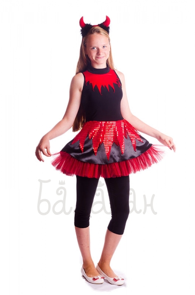 Little sweet Devil girl costume Child Black and Red Halloween costume
