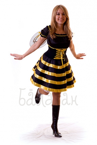 Little fidget bee yellow and black costume for woman
