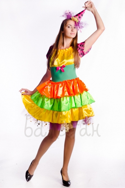 Clown funny dress red nose costume for woman