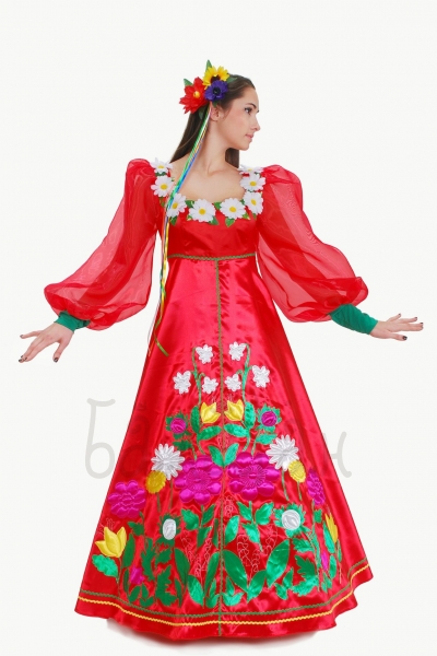 Summer girl dress with flowers costume for woman